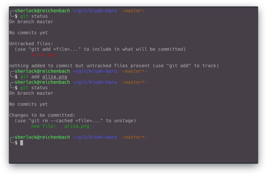 git status (tracked)