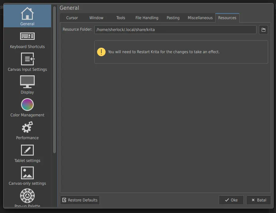 Folder Resource Krita